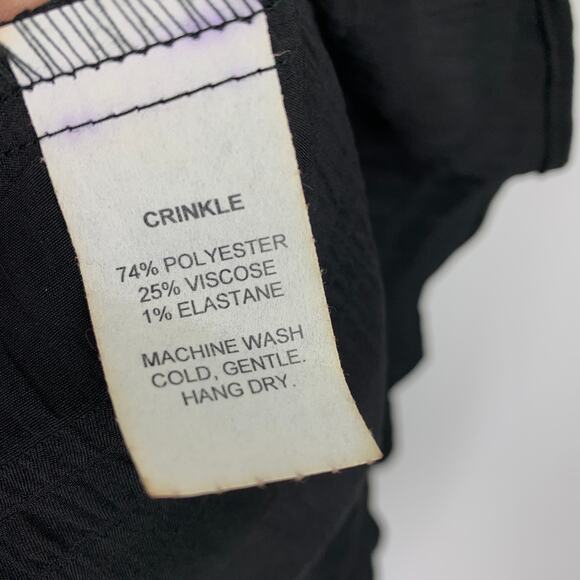 Niche Nilgun Derman 3/4 Sleeve Hi Low Crinkle Blouse Womens Sz M Black White - Picture 6 of 6